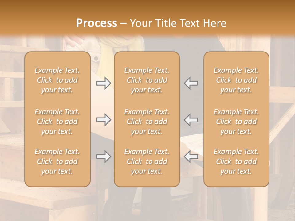 Happy Couple Going Over The Blue Prints Of Their New Home Still Under Construction. PowerPoint Template