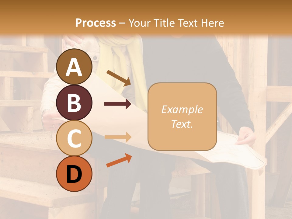 Happy Couple Going Over The Blue Prints Of Their New Home Still Under Construction. PowerPoint Template