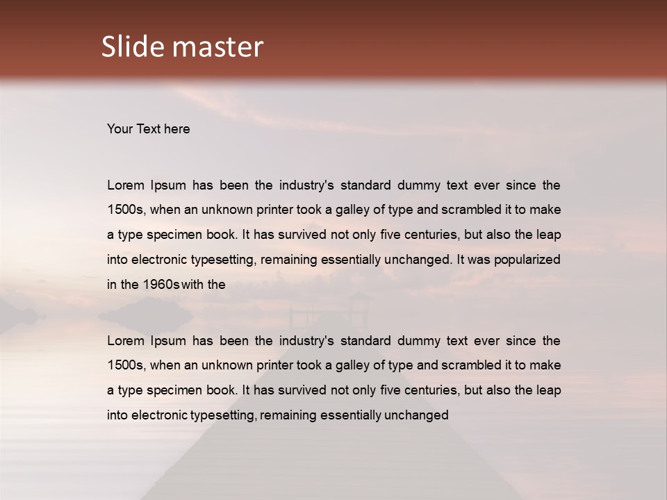 Long Pier. Sunset On The Tropical Beach. Siam Bay. Province Trat. Koh Mak Island. Kingdom Thailand PowerPoint Template