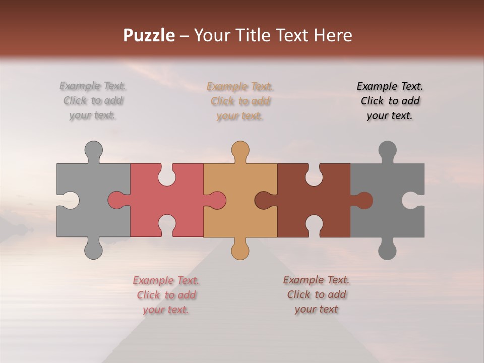 Long Pier. Sunset On The Tropical Beach. Siam Bay. Province Trat. Koh Mak Island. Kingdom Thailand PowerPoint Template