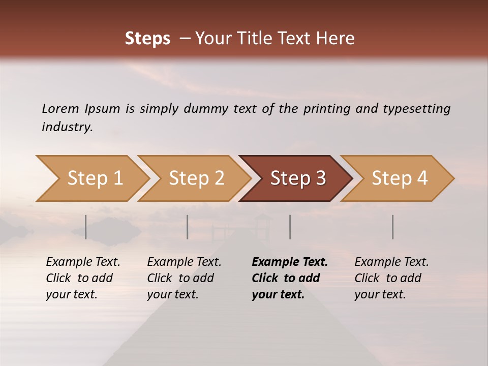 Long Pier. Sunset On The Tropical Beach. Siam Bay. Province Trat. Koh Mak Island. Kingdom Thailand PowerPoint Template