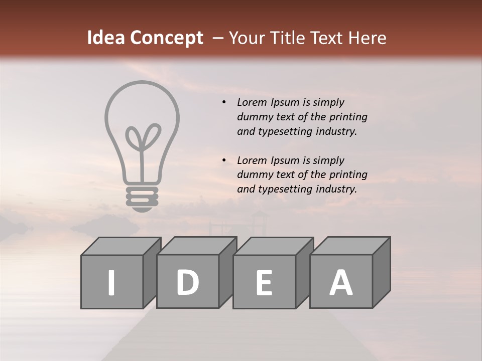 Long Pier. Sunset On The Tropical Beach. Siam Bay. Province Trat. Koh Mak Island. Kingdom Thailand PowerPoint Template