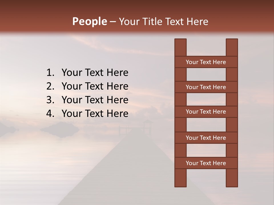 Long Pier. Sunset On The Tropical Beach. Siam Bay. Province Trat. Koh Mak Island. Kingdom Thailand PowerPoint Template