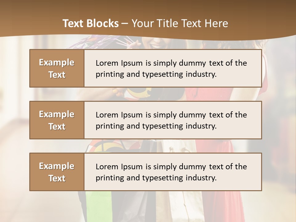 Two Beautiful Young Women In A Shopping Center Checking Bags PowerPoint Template