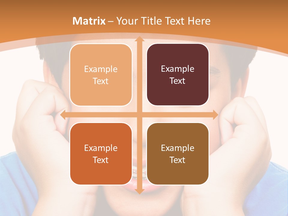 Portrait Of A Boy Smiling Isolated Over White PowerPoint Template