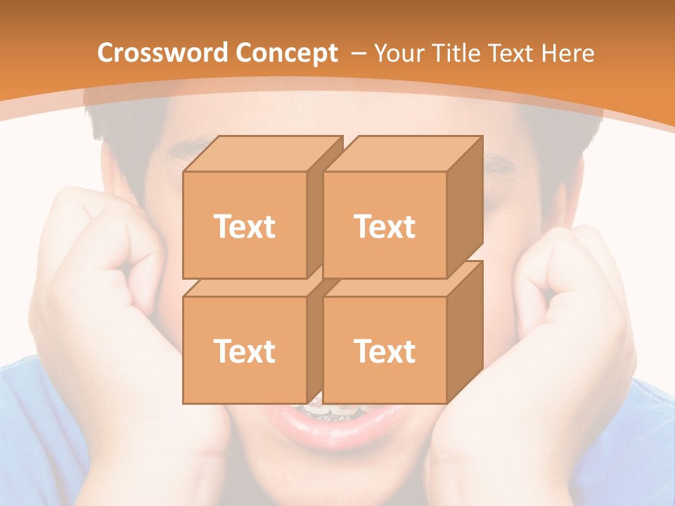 Portrait Of A Boy Smiling Isolated Over White PowerPoint Template