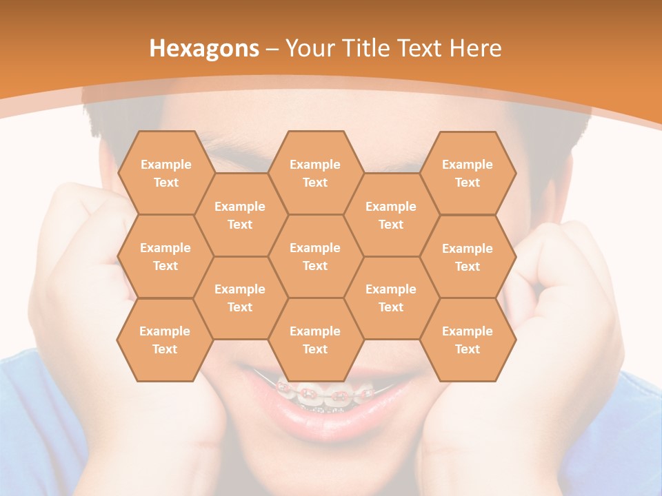 Portrait Of A Boy Smiling Isolated Over White PowerPoint Template