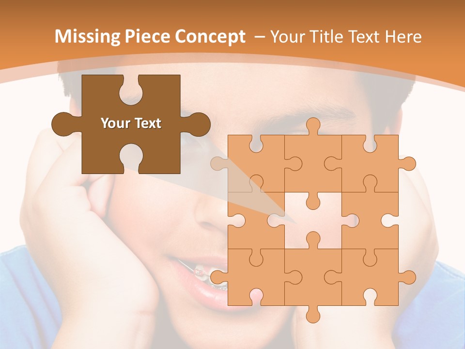 Portrait Of A Boy Smiling Isolated Over White PowerPoint Template