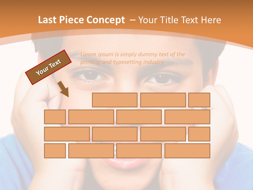 Portrait Of A Boy Smiling Isolated Over White PowerPoint Template