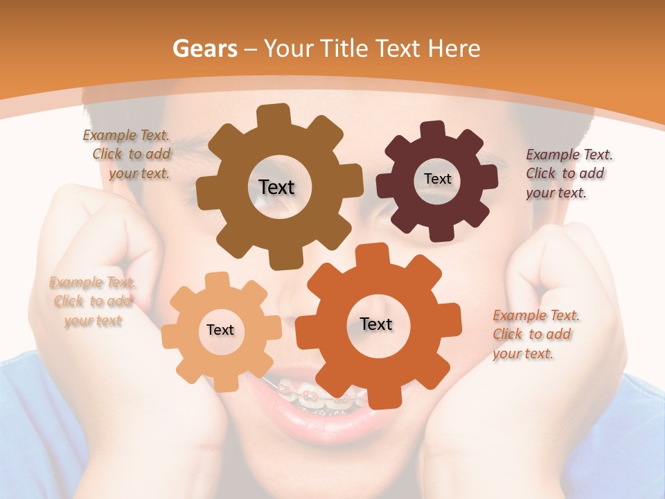 Portrait Of A Boy Smiling Isolated Over White PowerPoint Template