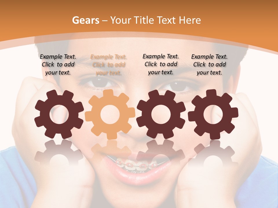 Portrait Of A Boy Smiling Isolated Over White PowerPoint Template