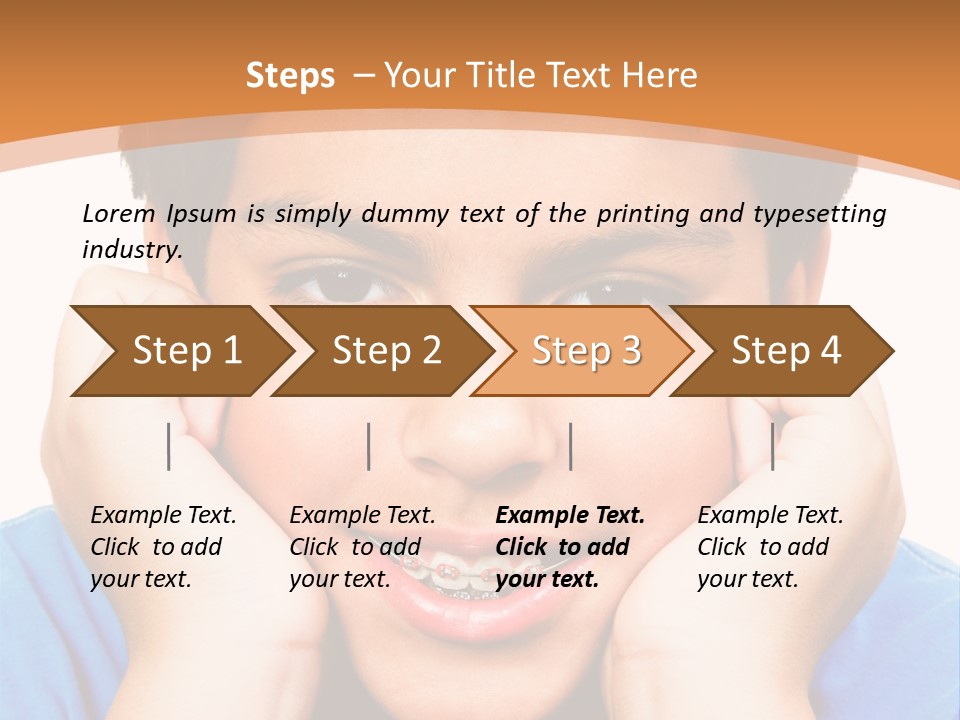 Portrait Of A Boy Smiling Isolated Over White PowerPoint Template