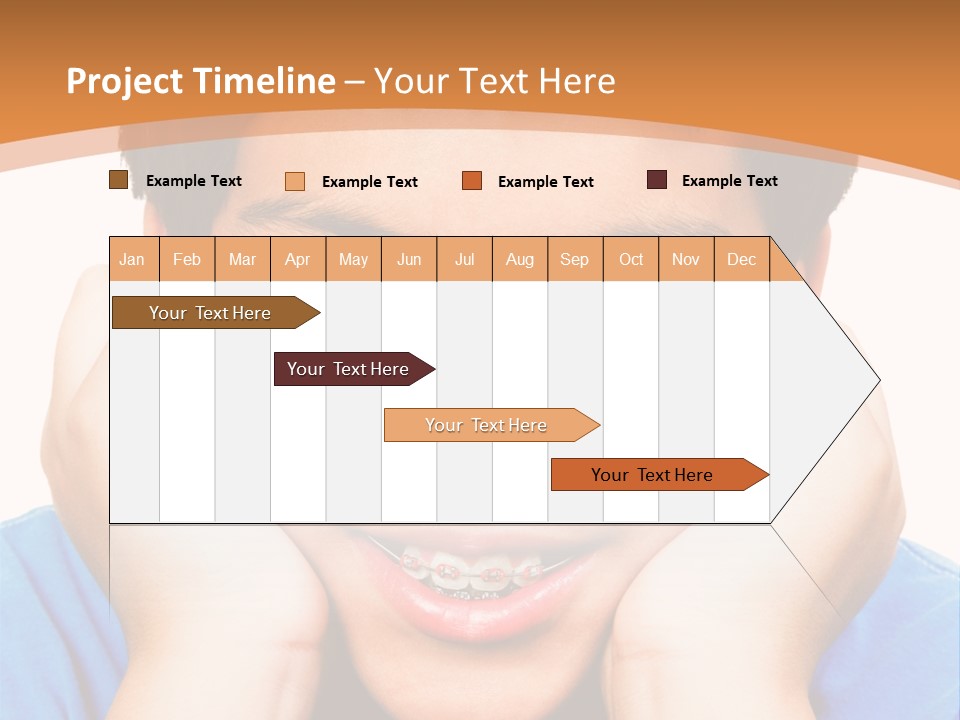 Portrait Of A Boy Smiling Isolated Over White PowerPoint Template