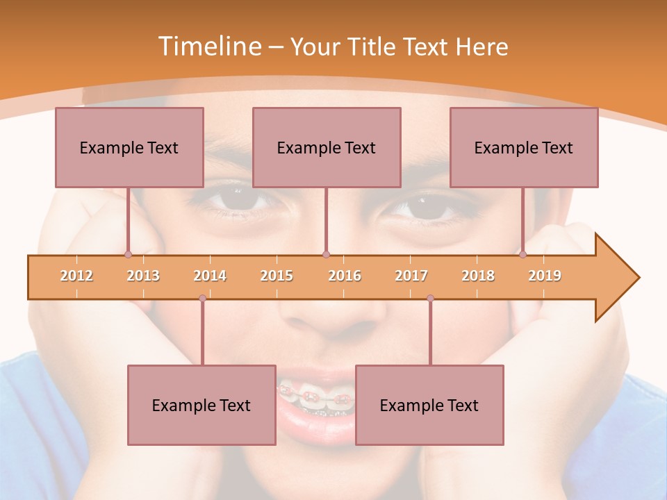 Portrait Of A Boy Smiling Isolated Over White PowerPoint Template