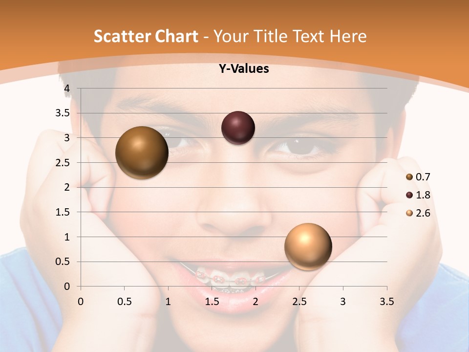 Portrait Of A Boy Smiling Isolated Over White PowerPoint Template