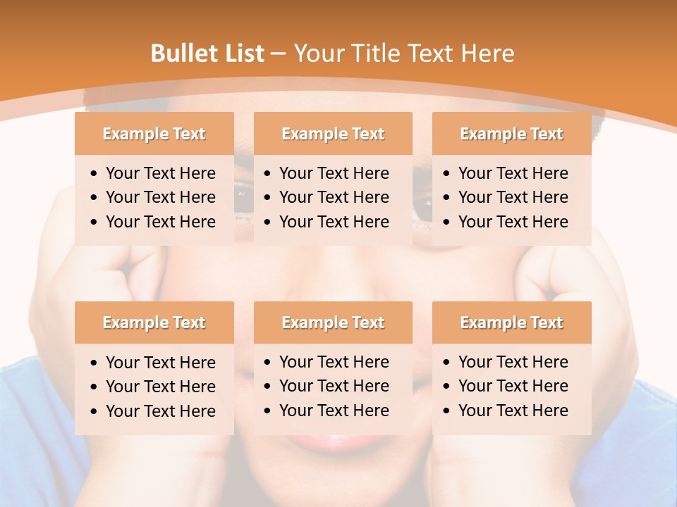 Portrait Of A Boy Smiling Isolated Over White PowerPoint Template