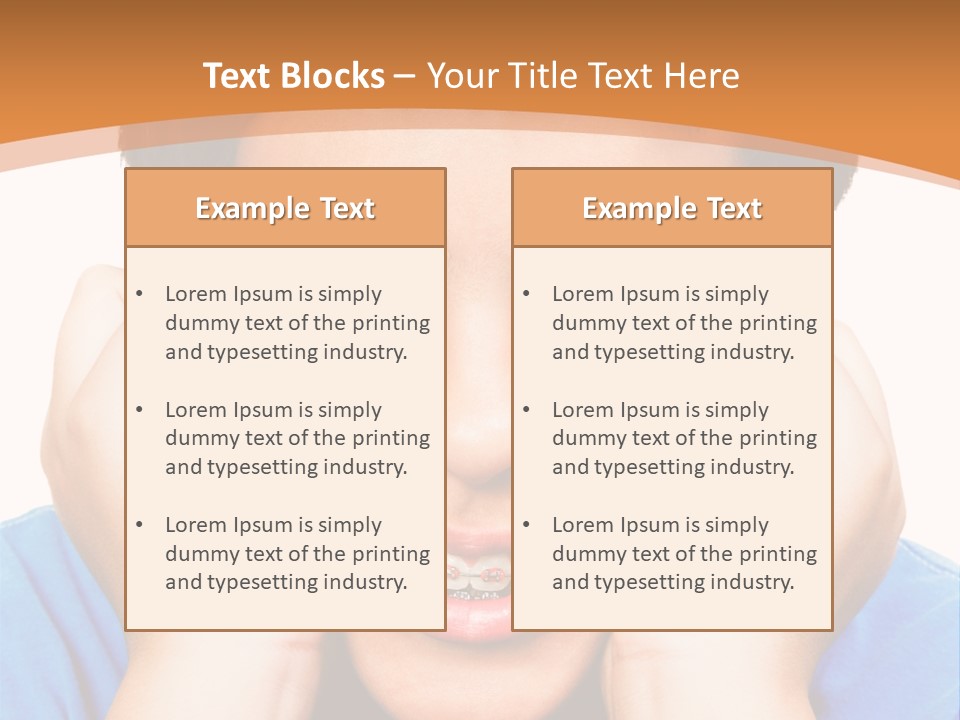 Portrait Of A Boy Smiling Isolated Over White PowerPoint Template