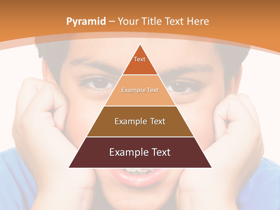 Portrait Of A Boy Smiling Isolated Over White PowerPoint Template