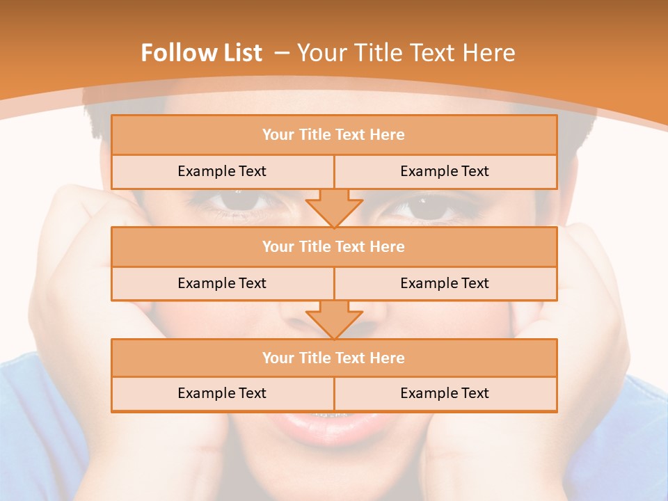 Portrait Of A Boy Smiling Isolated Over White PowerPoint Template