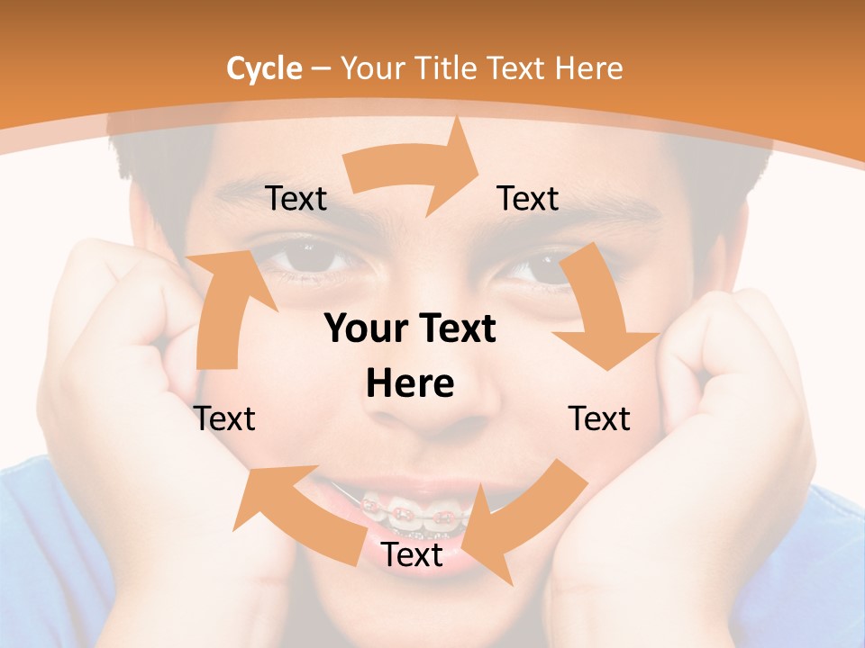 Portrait Of A Boy Smiling Isolated Over White PowerPoint Template