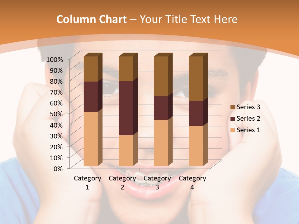 Portrait Of A Boy Smiling Isolated Over White PowerPoint Template