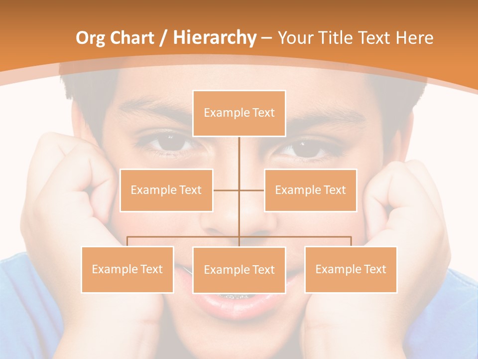 Portrait Of A Boy Smiling Isolated Over White PowerPoint Template