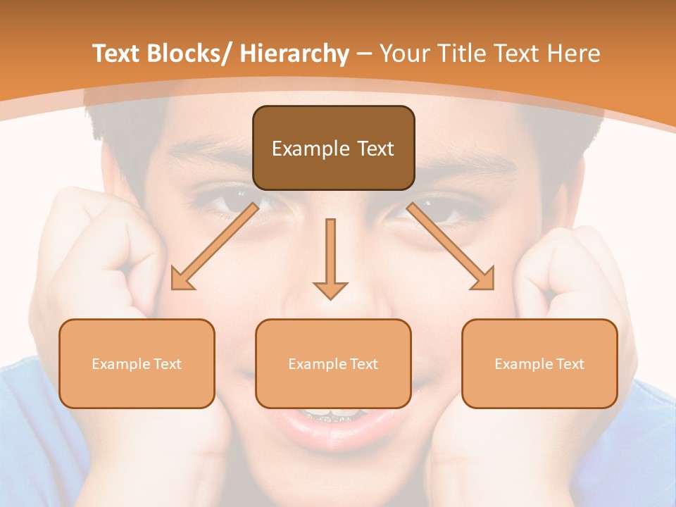 Portrait Of A Boy Smiling Isolated Over White PowerPoint Template