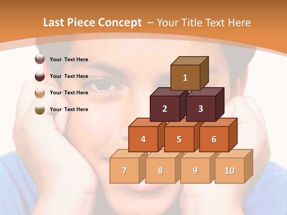 Portrait Of A Boy Smiling Isolated Over White PowerPoint Template