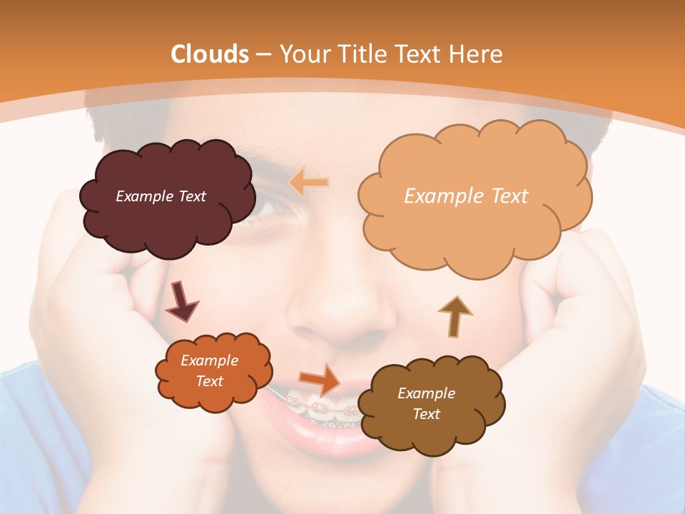 Portrait Of A Boy Smiling Isolated Over White PowerPoint Template