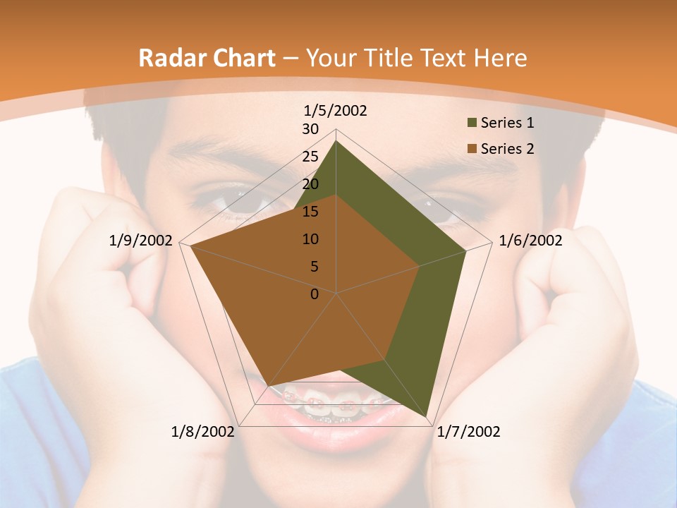 Portrait Of A Boy Smiling Isolated Over White PowerPoint Template