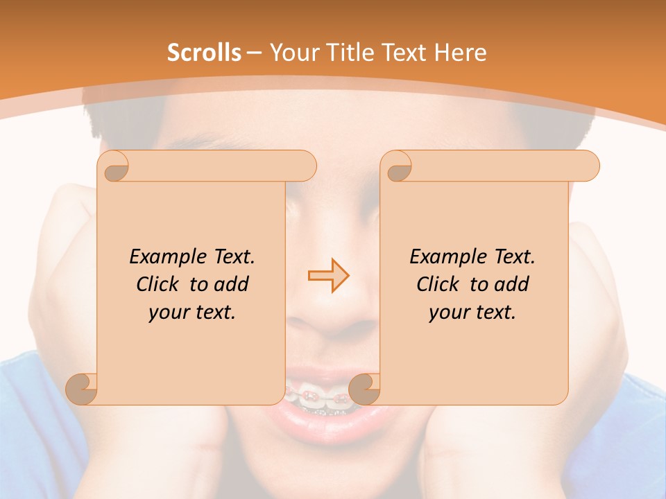 Portrait Of A Boy Smiling Isolated Over White PowerPoint Template