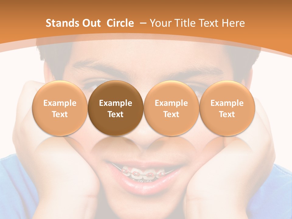 Portrait Of A Boy Smiling Isolated Over White PowerPoint Template