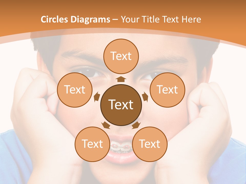 Portrait Of A Boy Smiling Isolated Over White PowerPoint Template