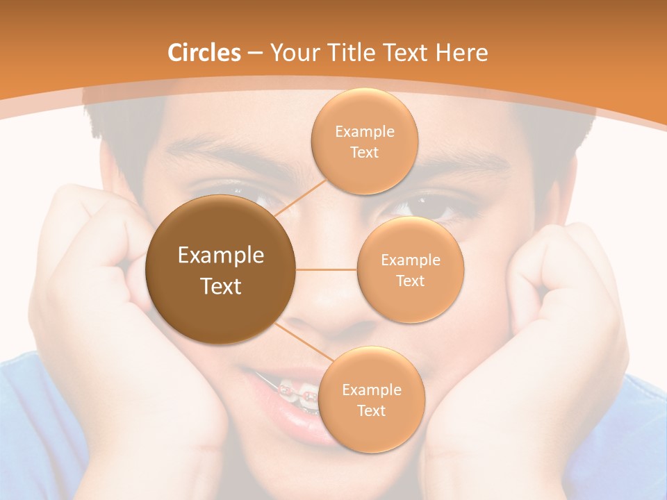 Portrait Of A Boy Smiling Isolated Over White PowerPoint Template