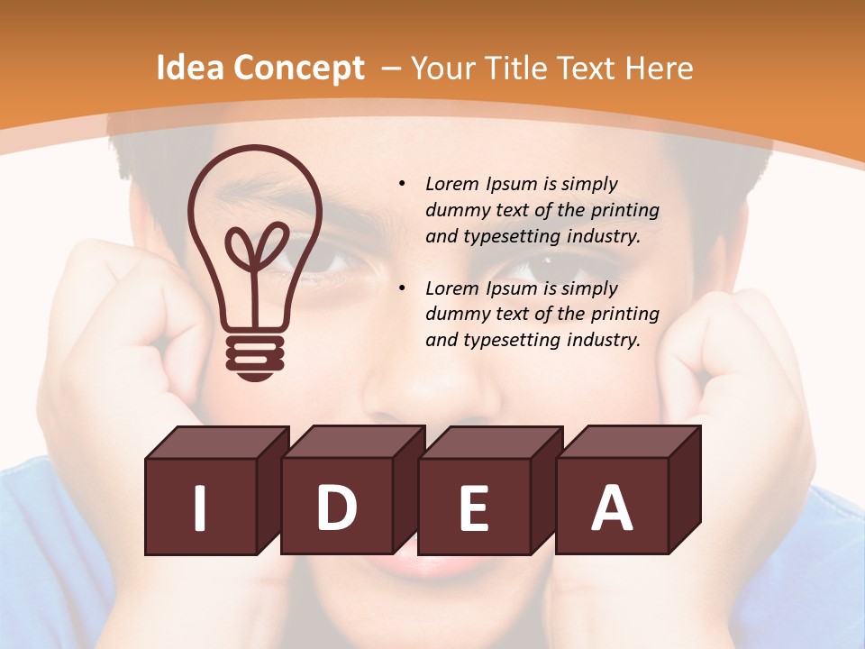 Portrait Of A Boy Smiling Isolated Over White PowerPoint Template