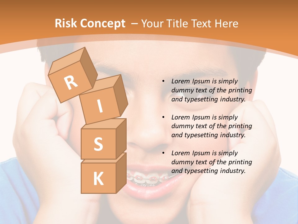 Portrait Of A Boy Smiling Isolated Over White PowerPoint Template