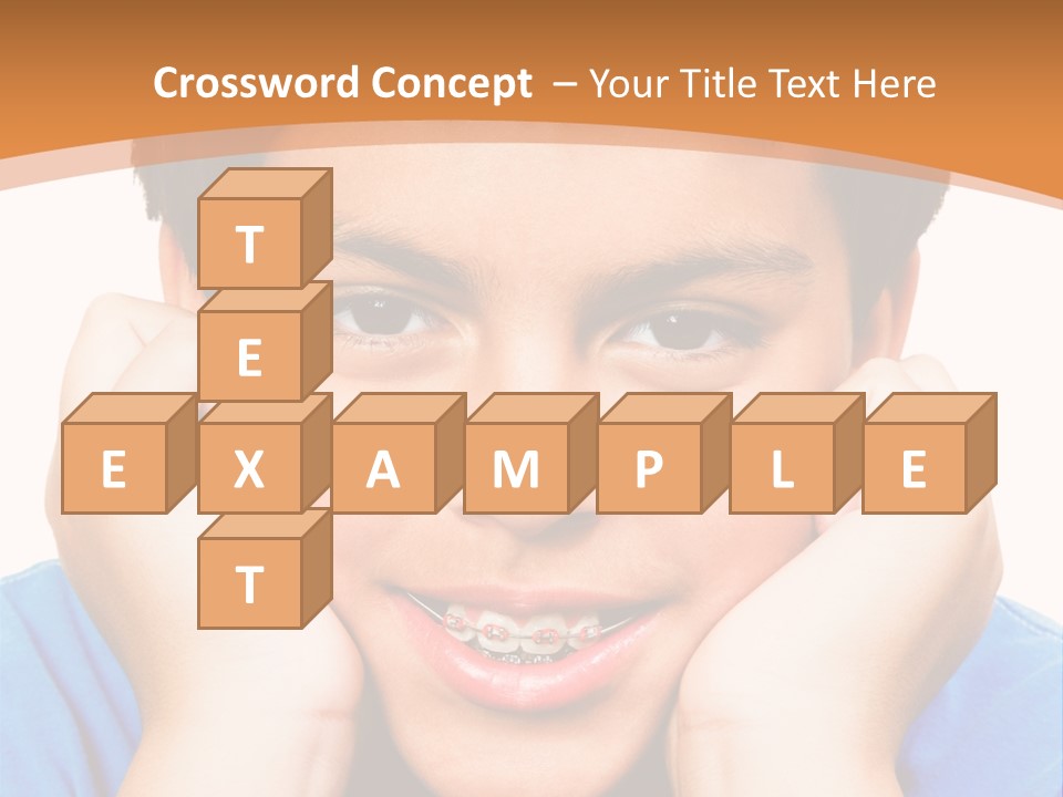 Portrait Of A Boy Smiling Isolated Over White PowerPoint Template