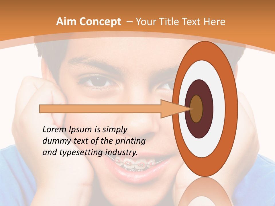 Portrait Of A Boy Smiling Isolated Over White PowerPoint Template