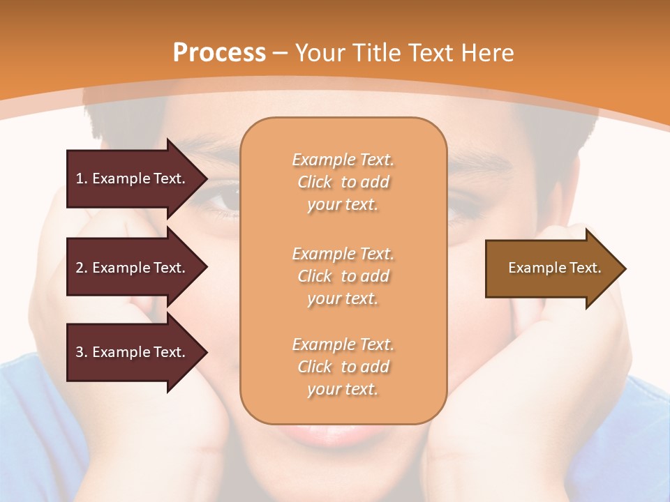 Portrait Of A Boy Smiling Isolated Over White PowerPoint Template