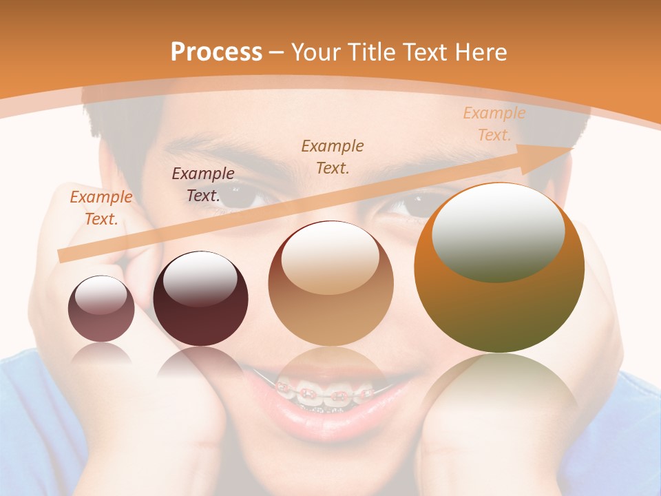 Portrait Of A Boy Smiling Isolated Over White PowerPoint Template