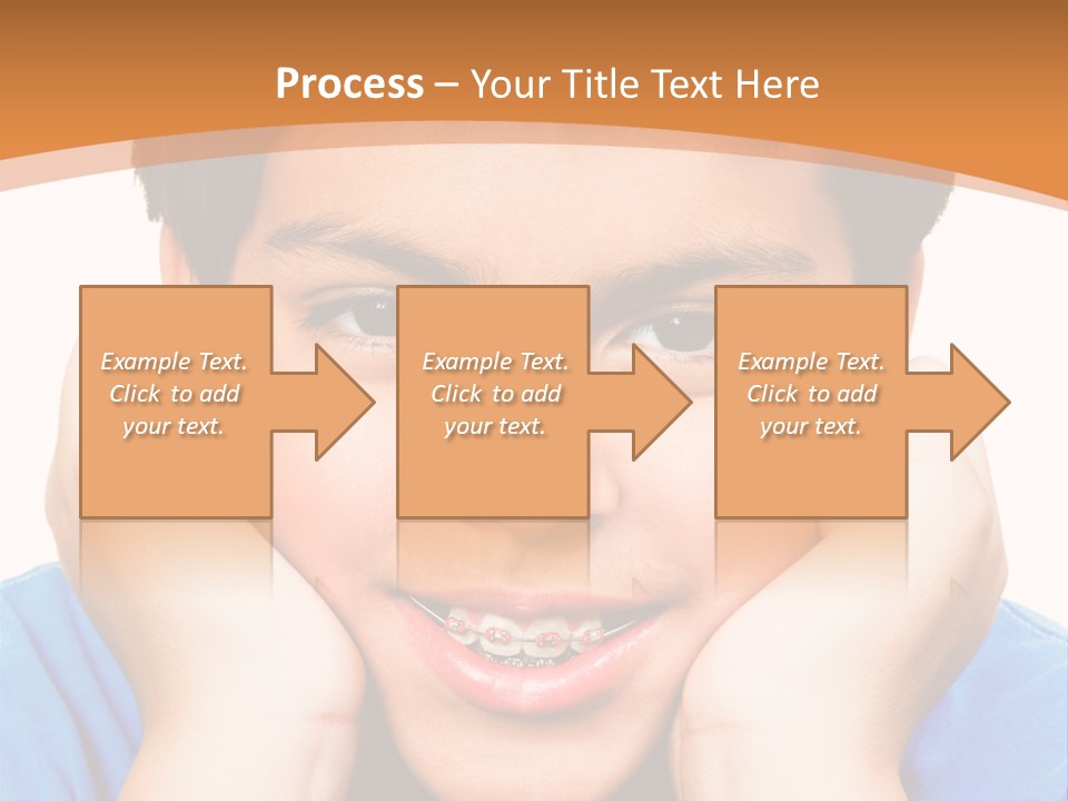 Portrait Of A Boy Smiling Isolated Over White PowerPoint Template