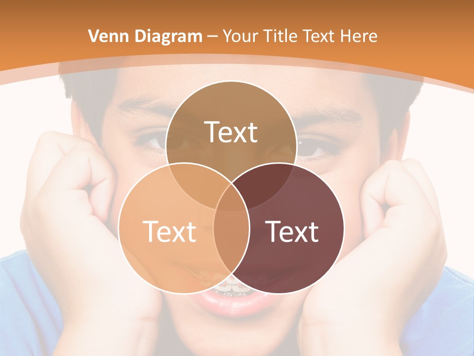 Portrait Of A Boy Smiling Isolated Over White PowerPoint Template