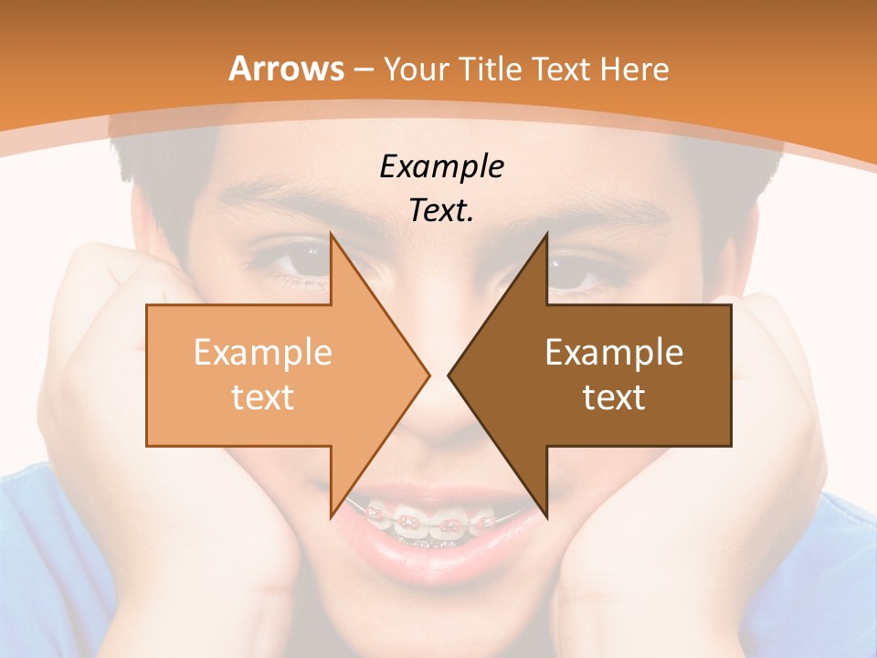 Portrait Of A Boy Smiling Isolated Over White PowerPoint Template