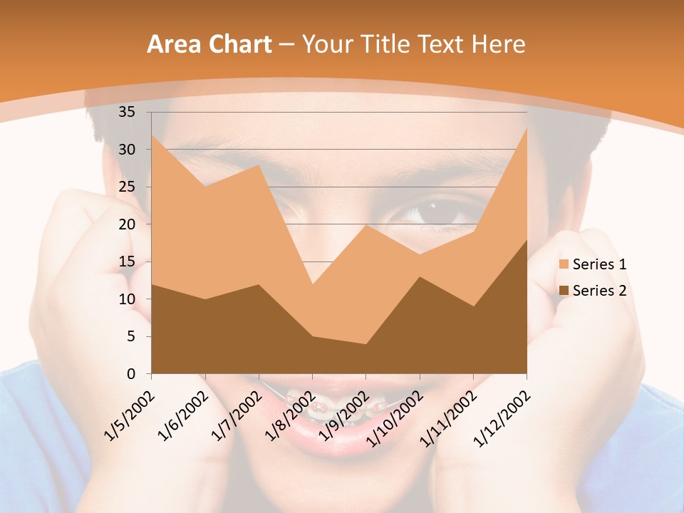 Portrait Of A Boy Smiling Isolated Over White PowerPoint Template
