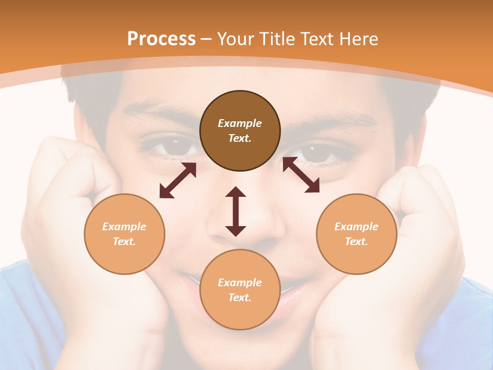 Portrait Of A Boy Smiling Isolated Over White PowerPoint Template