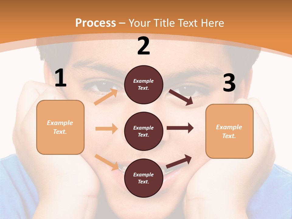 Portrait Of A Boy Smiling Isolated Over White PowerPoint Template