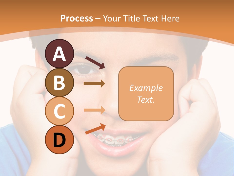 Portrait Of A Boy Smiling Isolated Over White PowerPoint Template