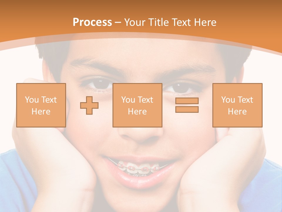 Portrait Of A Boy Smiling Isolated Over White PowerPoint Template