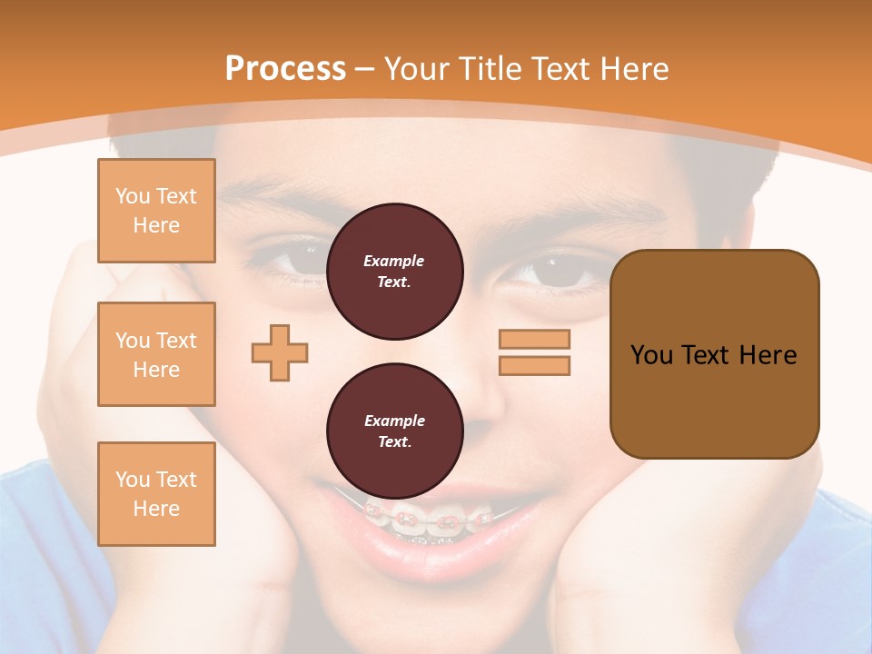 Portrait Of A Boy Smiling Isolated Over White PowerPoint Template