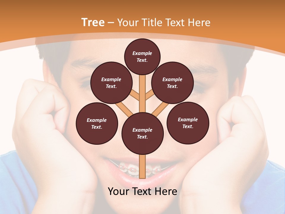 Portrait Of A Boy Smiling Isolated Over White PowerPoint Template